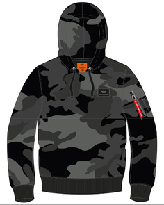 Балахон Alpha Industries X-Fit Camo, черно-камуфляжный