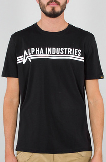 Футболка Alpha Industries, черно-белая
