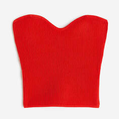 Топ H&amp;M Rib-knit Tube, красный H&M