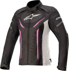 Водонепроницаемая женская мотоциклетная текстильная куртка Alpinestars Stella T-Jaws V3, черный/белый/розовый