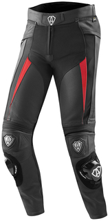 Мотоциклетные кожаные брюки Arlen Ness Sugello, черный/красный