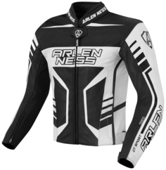 Мотоциклетная кожаная куртка Arlen Ness Rapida 2, черный/белый