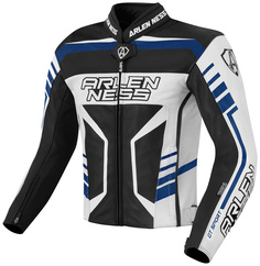 Мотоциклетная кожаная куртка Arlen Ness Rapida 2, черный/белый/синий