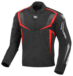 Мотоциклетная текстильная куртка Berik Toronto водонепроницаемая, черный/красный