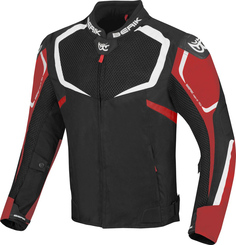 Мотоциклетная текстильная куртка Berik X-Speed Air с регулировкой ширины на плечах и бедрах, черный/белый/красный