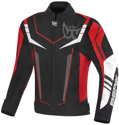 Мотоциклетная текстильная куртка Berik Radic Evo водонепроницаемая, черный/белый/красный