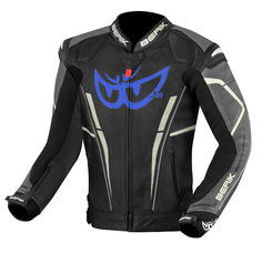 Мотоциклетная кожаная куртка Berik Street Pro Evo с регулируемой талией и манжетами, черный/серый
