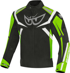 Мотоциклетная текстильная куртка Berik The Eye водонепроницаемая, черный/зеленый
