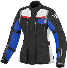 Женская мотоциклетная текстильная куртка Berik Torino водонепроницаемая, черный/синий/красный