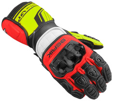 Мотоциклетные перчатки Berik Track Pro с регулируемыми запястьями, черный/красный/желтый