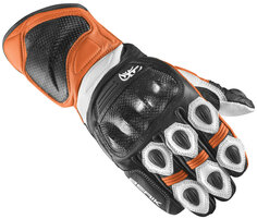 Мотоциклетные перчатки Berik TX-1 с предварительно изогнутым палецем, черный/белый/оранжевый