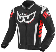 Мотоциклетная кожаная куртка Berik Zacura с регулируемой талией, черный/белый/красный