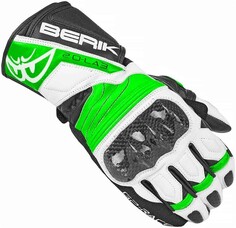 Мотоциклетные перчатки Berik Zoldar с защитой ТПУ на пальцах и запястье, черный/зеленый/белый