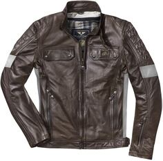 Мотоциклетная кожаная куртка Black-Cafe London Brooklyn с регулируемым воротником, коричневый