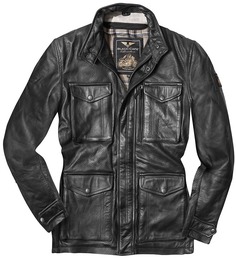 Мотоциклетная кожаная куртка Black-Cafe London Classic с регулируемой талией, черный