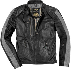 Мотоциклетная кожаная куртка Black-Cafe London Vintage с коротким воротником, черный