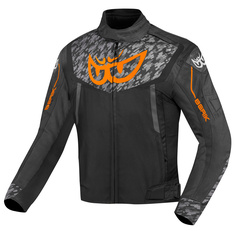 Мотоциклетная текстильная куртка Berik Camo Street водонепроницаемая, черный/оранжевый