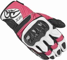 Женские мотоциклетные перчатки Berik LDX с жесткой карбоновой защитой сустава, черный/розовый