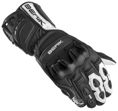 Мотоциклетные перчатки Berik Track Plus с предварительно изогнутым палецем, черный/белый