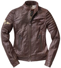 Женская мотоциклетная кожаная куртка Black-Cafe London Ilam с коротким воротником, коричневый