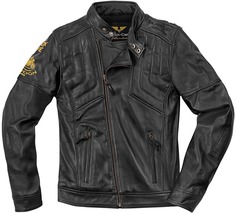 Мотоциклетная кожаная куртка Black-Cafe London Sari с коротким воротником, черный