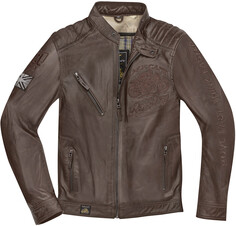 Мотоциклетная кожаная куртка Black-Cafe London Tokio с протекторами на плечи, коричневый