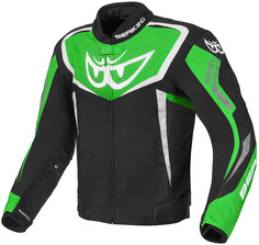 Мотоциклетная текстильная куртка Berik Bad Eye водонепроницаемая, черный/белый/зеленый