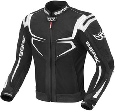 Мотоциклетная текстильная куртка Berik Radic водонепроницаемая, черный/белый