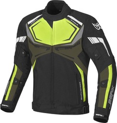 Мотоциклетная текстильная куртка Berik Radic водонепроницаемая, черный/зеленый