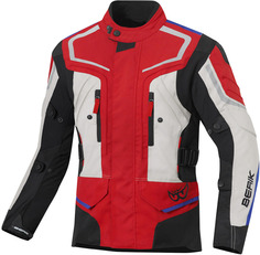 Мотоциклетная текстильная куртка Berik Rallye водонепроницаемая, черный/бежевый/красный