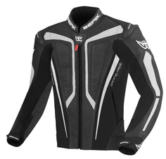 Мотоциклетная кожаная куртка Berik Street Pro с регулируемой талией и манжетами, черный/белый