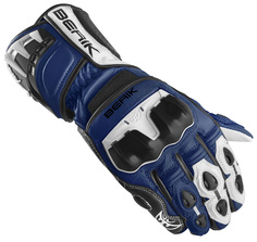 Мотоциклетные перчатки Berik Track Plus с предварительно изогнутым палецем, синий/черный/белый