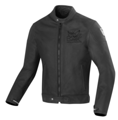 Мотоциклетная кожаная куртка Berik Classic Racer с логотипом, черный