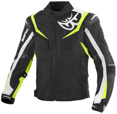 Мотоциклетная текстильная куртка Berik Endurance водонепроницаемая, черный/белый/желтый