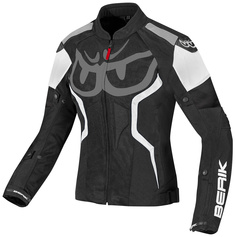 Женская мотоциклетная текстильная куртка Berik Imola Air с большим сетчатым вставкам, черный/белый