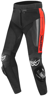 Мотоциклетные кожаные брюки Berik Kendo с защитой на коленях, черный/красный