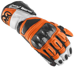 Мотоциклетные перчатки Berik Namib Pro с усиленной боковиной, черный/белый/оранжевый