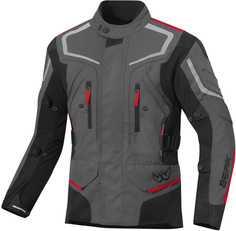 Мотоциклетная текстильная куртка Berik Rallye водонепроницаемая, темно-серый/черный/красный