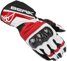 Мотоциклетные перчатки Berik Zoldar с защитой ТПУ на пальцах и запястье, черный/красный/белый