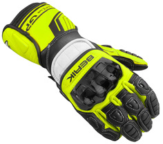 Мотоциклетные перчатки Berik Track Pro с регулируемыми запястьями, черный/белый/желтый