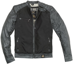 Мотоциклетная текстильная куртка Black-Cafe London Johannesburg с принтом сзади, черный/серый