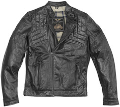 Мотоциклетная кожаная куртка Black-Cafe London Philadelphia с регулируемым воротником, черный