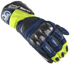 Мотоциклетные перчатки Berik Namib Pro с усиленной боковиной, черный/синий/желтый