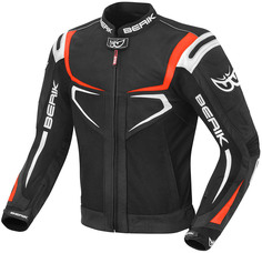 Мотоциклетная текстильная куртка Berik Radic водонепроницаемая, черный/красный/белый