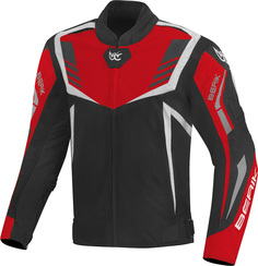 Мотоциклетная текстильная куртка Berik Toronto водонепроницаемая, черный/красный/белый