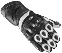Мотоциклетные перчатки Berik TX-1 с предварительно изогнутым палецем, черный/белый