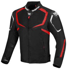 Мотоциклетная текстильная куртка Berik X-Speed Air с регулировкой ширины на плечах и бедрах, черный/красный
