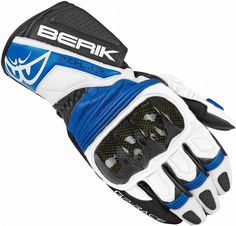 Мотоциклетные перчатки Berik Zoldar с защитой ТПУ на пальцах и запястье, черный/синий/белый