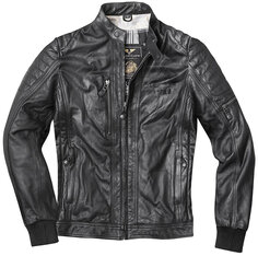 Мотоциклетная кожаная куртка Black-Cafe London Detroit с коротким воротником, черный