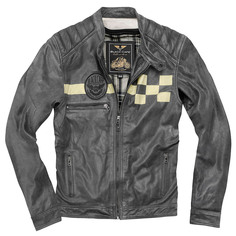 Мотоциклетная кожаная куртка Black-Cafe London SevenT с регулировкой рукавов, черный